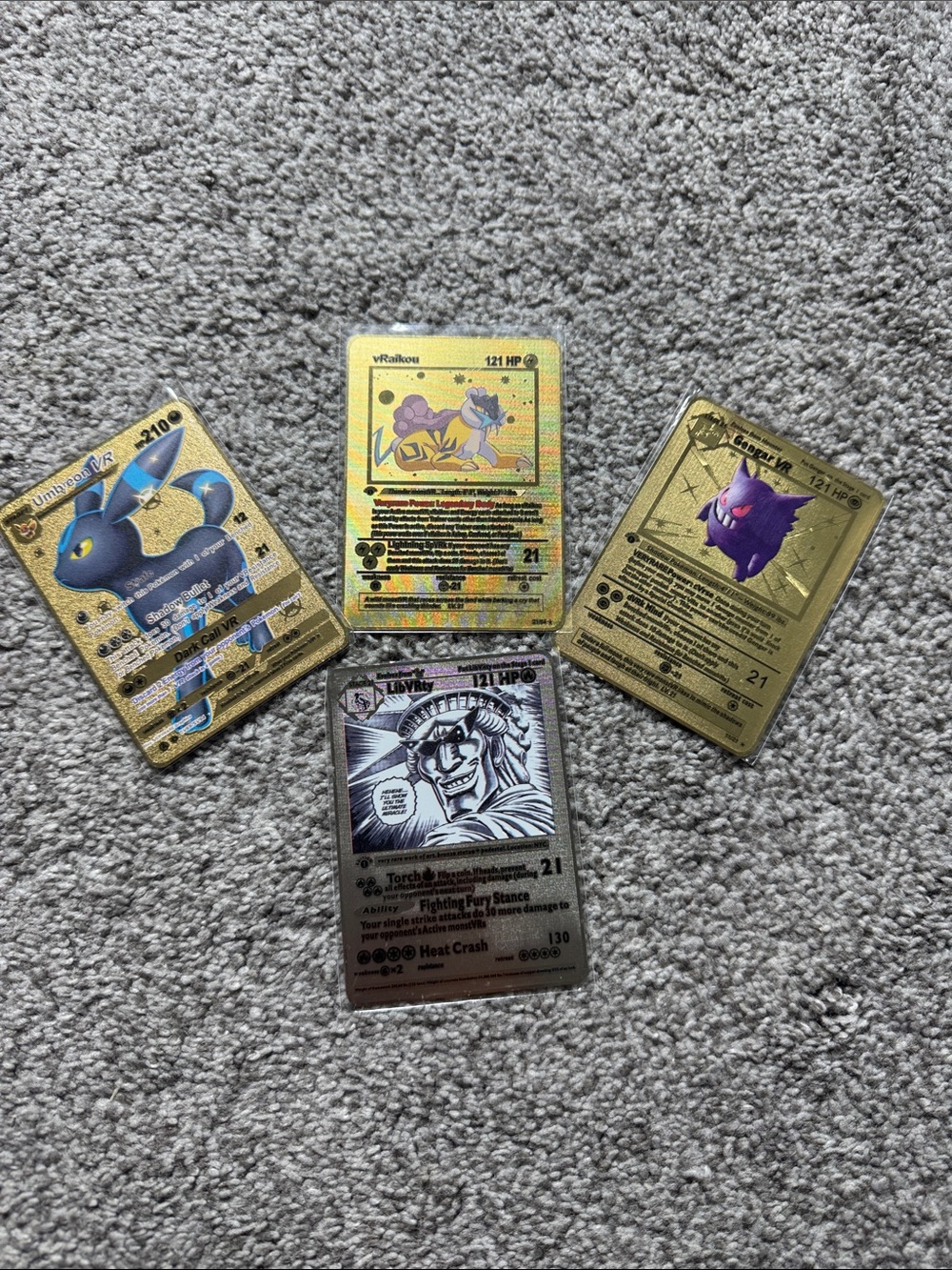 Veryrare x Holographic Aluminum/Metal like Pokémon Collector Card Set